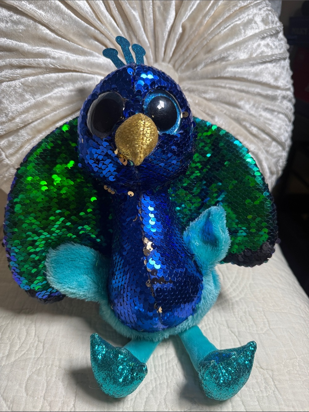 Ty “Tyson” the Peacock Sparkle Sequin Peacock 9.5” Plush -2018